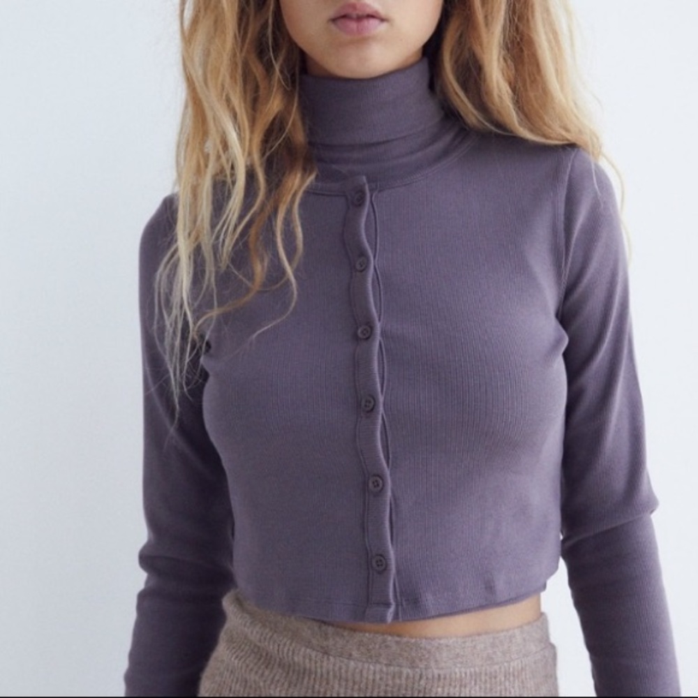 Zara Purple Crop Cardigan
